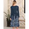 imageANRABESS Women Long Sleeve Midi Dress Crewneck 2025 Fall Fashion Casual Flowy ALine Long Dresses Vacation Outfit with PocketNavy Blue Floral Hem