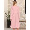 imageANRABESS Women Long Sleeve Midi Dress Crewneck 2025 Fall Fashion Casual Flowy ALine Long Dresses Vacation Outfit with PocketPink Round Dot