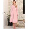 imageANRABESS Women Long Sleeve Midi Dress Crewneck 2025 Fall Fashion Casual Flowy ALine Long Dresses Vacation Outfit with PocketPink Round Dot