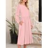imageANRABESS Women Long Sleeve Midi Dress Crewneck 2025 Fall Fashion Casual Flowy ALine Long Dresses Vacation Outfit with PocketPink Round Dot