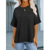 imageANRABESS Women Oversized T Shirts Short Sleeve Summer Casual Loose Top Basic Tee with PocketBlack