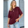 imageANRABESS Women Oversized T Shirts Short Sleeve Summer Casual Loose Top Basic Tee with PocketDeep Red