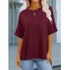 imageANRABESS Women Oversized T Shirts Short Sleeve Summer Casual Loose Top Basic Tee with PocketDeep Red