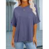imageANRABESS Women Oversized T Shirts Short Sleeve Summer Casual Loose Top Basic Tee with PocketGray Blue