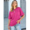 imageANRABESS Women Oversized T Shirts Short Sleeve Summer Casual Loose Top Basic Tee with PocketHot Pink
