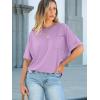 imageANRABESS Women Oversized T Shirts Short Sleeve Summer Casual Loose Top Basic Tee with PocketLight Purple