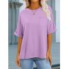 imageANRABESS Women Oversized T Shirts Short Sleeve Summer Casual Loose Top Basic Tee with PocketLight Purple