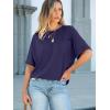 imageANRABESS Women Oversized T Shirts Short Sleeve Summer Casual Loose Top Basic Tee with PocketNavy Blue
