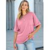 imageANRABESS Women Oversized T Shirts Short Sleeve Summer Casual Loose Top Basic Tee with PocketPink
