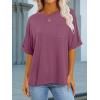 imageANRABESS Women Oversized T Shirts Short Sleeve Summer Casual Loose Top Basic Tee with PocketPurple