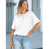 imageANRABESS Women Oversized T Shirts Short Sleeve Summer Casual Loose Top Basic Tee with PocketWhite