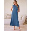 imageANRABESS Women Summer Casual Sleeveless Maxi Dress 2026 Crewneck Loose Split WrinkleFree Beach Travel Vacation Long SundressDeep Blue