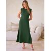 imageANRABESS Women Summer Casual Sleeveless Maxi Dress 2026 Crewneck Loose Split WrinkleFree Beach Travel Vacation Long SundressDeep Green