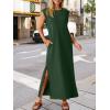 imageANRABESS Women Summer Casual Sleeveless Maxi Dress 2026 Crewneck Loose Split WrinkleFree Beach Travel Vacation Long SundressDeep Green