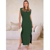 imageANRABESS Women Summer Casual Sleeveless Maxi Dress 2026 Crewneck Loose Split WrinkleFree Beach Travel Vacation Long SundressDeep Green