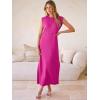 imageANRABESS Women Summer Casual Sleeveless Maxi Dress 2026 Crewneck Loose Split WrinkleFree Beach Travel Vacation Long SundressHot Pink