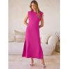 imageANRABESS Women Summer Casual Sleeveless Maxi Dress 2026 Crewneck Loose Split WrinkleFree Beach Travel Vacation Long SundressHot Pink