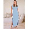 imageANRABESS Women Summer Casual Sleeveless Maxi Dress 2026 Crewneck Loose Split WrinkleFree Beach Travel Vacation Long SundressLight Blue