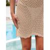imageANRABESS Women Swimsuit Cover Ups Summer Sleeveless Beach Crochet Swimwear Bathing Suit Knit Swim Dress 2025 Vacation OutfitsKhaki