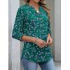 imageANRABESS Womens 34 Sleeve Blouses Dressy Casual Henley Shirts V Neck Work Business Tee Tops 2025 Fashion Vacation ClothesGreen Purple Floral