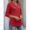 imageANRABESS Womens 34 Sleeve Blouses Dressy Casual Henley Shirts V Neck Work Business Tee Tops 2025 Fashion Vacation ClothesRed