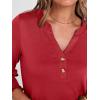 imageANRABESS Womens 34 Sleeve Blouses Dressy Casual Henley Shirts V Neck Work Business Tee Tops 2025 Fashion Vacation ClothesRed