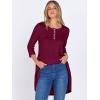 imageANRABESS Womens 34 Sleeve Long Tunic Tops for Leggings High Low Henley Shirts Dressy Casual Loose Blouses 2025 Fall FashionBurgundy