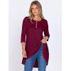 imageANRABESS Womens 34 Sleeve Long Tunic Tops for Leggings High Low Henley Shirts Dressy Casual Loose Blouses 2025 Fall FashionBurgundy
