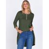 imageANRABESS Womens 34 Sleeve Long Tunic Tops for Leggings High Low Henley Shirts Dressy Casual Loose Blouses 2025 Fall FashionDeep Green