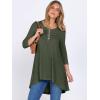 imageANRABESS Womens 34 Sleeve Long Tunic Tops for Leggings High Low Henley Shirts Dressy Casual Loose Blouses 2025 Fall FashionDeep Green