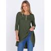 imageANRABESS Womens 34 Sleeve Long Tunic Tops for Leggings High Low Henley Shirts Dressy Casual Loose Blouses 2025 Fall FashionDeep Green