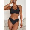 imageANRABESS Womens Bikini Sets Two Piece Swimsuits High Waisted Halter Twist Front Bathing Suit 2026 Summer Beach SwimwearBlack