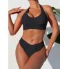 imageANRABESS Womens Bikini Sets Two Piece Swimsuits High Waisted Halter Twist Front Bathing Suit 2026 Summer Beach SwimwearBlack