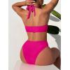 imageANRABESS Womens Bikini Sets Two Piece Swimsuits High Waisted Halter Twist Front Bathing Suit 2026 Summer Beach SwimwearHot Pink