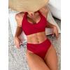 imageANRABESS Womens Bikini Sets Two Piece Swimsuits High Waisted Halter Twist Front Bathing Suit 2026 Summer Beach SwimwearRed