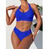 imageANRABESS Womens Bikini Sets Two Piece Swimsuits High Waisted Halter Twist Front Bathing Suit 2026 Summer Beach SwimwearRoyal Blue