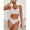 imageANRABESS Womens Bikini Sets Two Piece Swimsuits High Waisted Halter Twist Front Bathing Suit 2026 Summer Beach SwimwearWhite