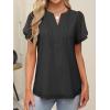 imageANRABESS Womens Dressy Chiffon Blouses V Neck Petal Short Sleeve Shirts 2025 Summer Casual Business Office Work TopsBlack