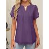 imageANRABESS Womens Dressy Chiffon Blouses V Neck Petal Short Sleeve Shirts 2025 Summer Casual Business Office Work TopsDark Purple