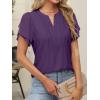 imageANRABESS Womens Dressy Chiffon Blouses V Neck Petal Short Sleeve Shirts 2025 Summer Casual Business Office Work TopsDeep Purple