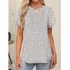 imageANRABESS Womens Dressy Chiffon Blouses V Neck Petal Short Sleeve Shirts 2025 Summer Casual Business Office Work TopsKhaki White Dot