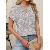 imageANRABESS Womens Dressy Chiffon Blouses V Neck Petal Short Sleeve Shirts 2025 Summer Casual Business Office Work TopsKhaki White Dot