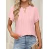 imageANRABESS Womens Dressy Chiffon Blouses V Neck Petal Short Sleeve Shirts 2025 Summer Casual Business Office Work TopsPink