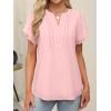 imageANRABESS Womens Dressy Chiffon Blouses V Neck Petal Short Sleeve Shirts 2025 Summer Casual Business Office Work TopsPink
