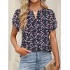 imageANRABESS Womens Dressy Chiffon Blouses V Neck Petal Short Sleeve Shirts 2025 Summer Casual Business Office Work TopsPurple Floral