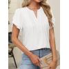 imageANRABESS Womens Dressy Chiffon Blouses V Neck Petal Short Sleeve Shirts 2025 Summer Casual Business Office Work TopsWhite