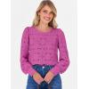 imageANRABESS Womens Eyelet Long Sleeve Tops Business Casual Blouses Crochet Lace Shirts 2025 Fall Fashion OutfitsHot Pink