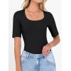 imageANRABESS Womens Half Sleeve Tops Scoop Neck Ribbed Knit Slim Fitted Basic Tee Shirts Summer 2025 Trendy Fall Casual ClothesBlack