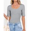 imageANRABESS Womens Half Sleeve Tops Scoop Neck Ribbed Knit Slim Fitted Basic Tee Shirts Summer 2025 Trendy Fall Casual ClothesGrey
