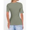 imageANRABESS Womens Half Sleeve Tops Scoop Neck Ribbed Knit Slim Fitted Basic Tee Shirts Summer 2025 Trendy Fall Casual ClothesSage Green